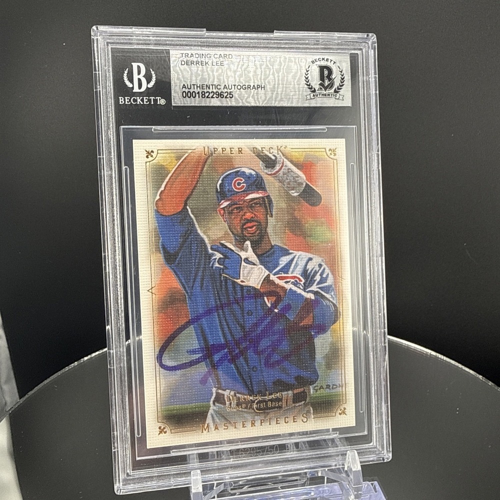 Upper Deck Masterpieces 2008 Derrek Lee #21 Cubs Autographed BGS Card